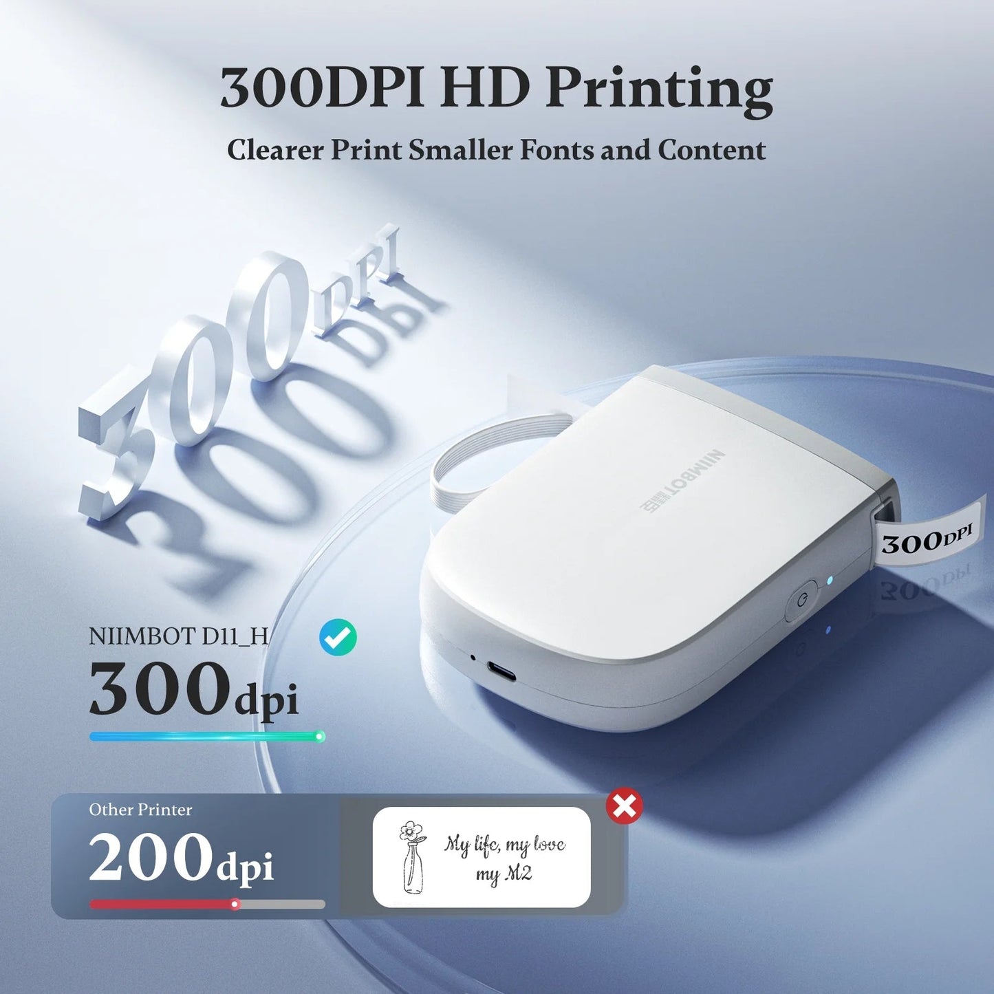 D11 Upgraded HD 300 Dpi Label Maker Mini Bluetooth Wireless Label Printer Inkless Labeler Rechargeable(White+Extra 3 Rolls)