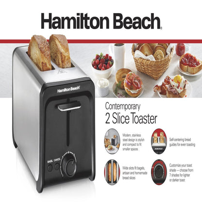 2 Slice Toaster with Wide Slots, Bagel Function, Toast Boost, Stainless, New, 22997F