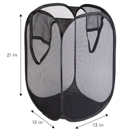 Pop up Spiral Laundry Hamper, Rich Black