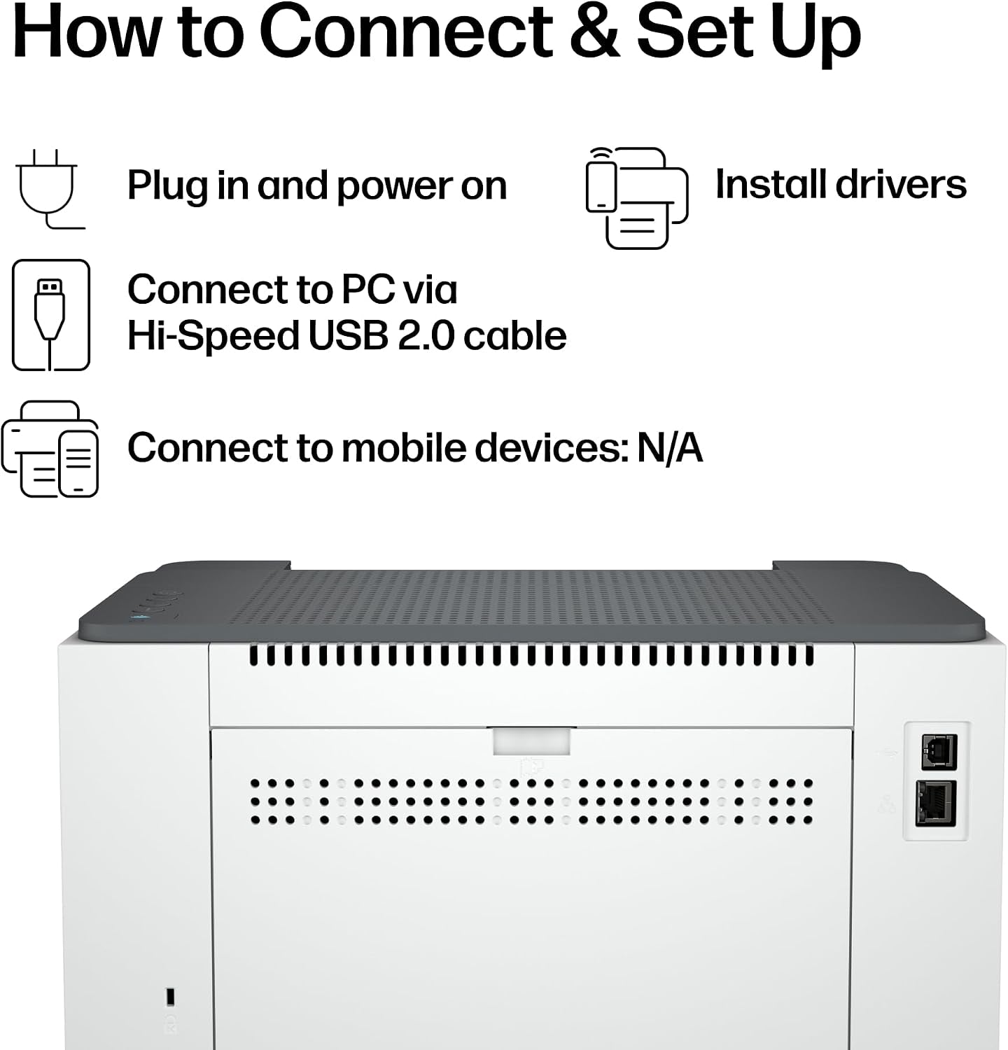 HP Laserjet M209D Laser Printer, Black and White, Automatic Duplex, Wired Connection Only (USB Cable Included), Best-For-Home Office (8J9L0F)