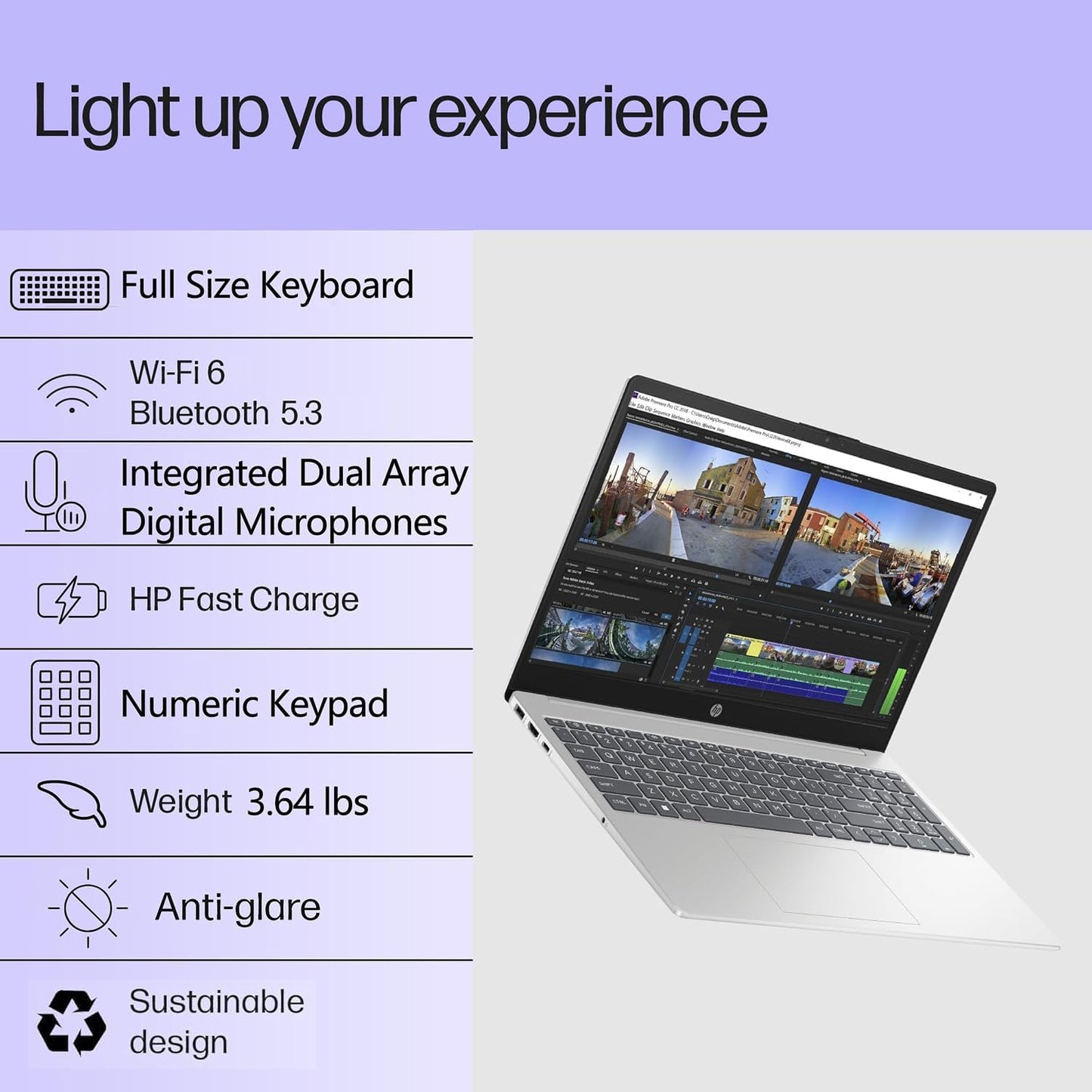 HP Pavilion 15.6" FHD Laptop Computer, 8GB DDR4 RAM, 256GB Pcie SSD, Intel N100 CPU, 2026 Edition, Portable Design, Wifi 6, Bluetooth, Webcam, Type-C, Office 365, Windows 11, Type C RJ45, Light Gray