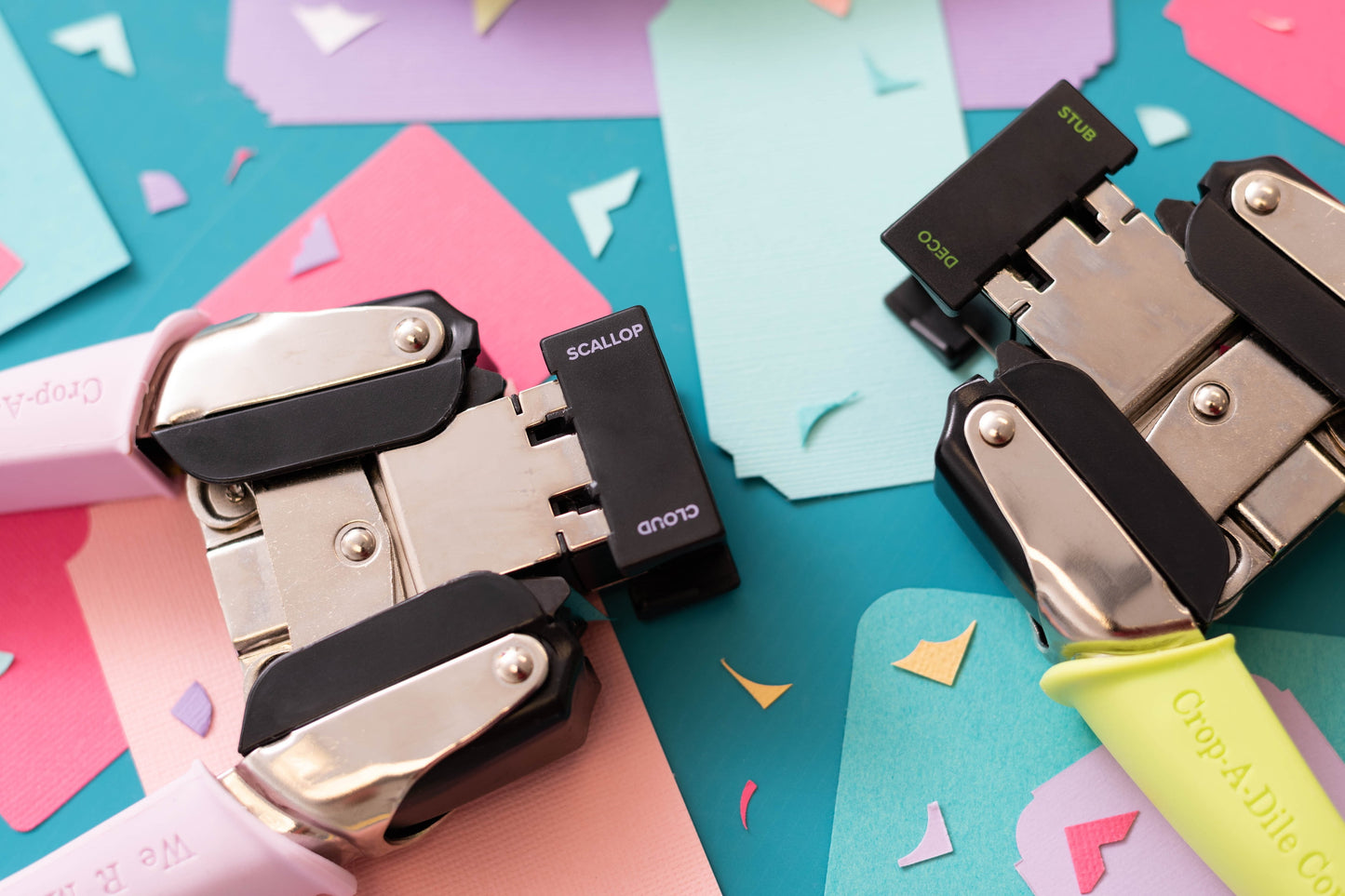 Crop-A-Dile Retro Corner Chomper Tool-Scallop & Cloud