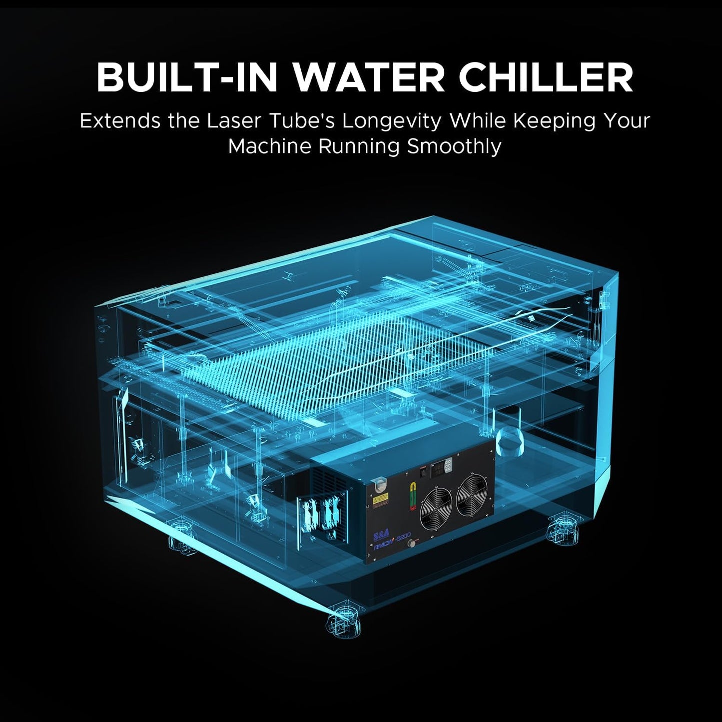 Omtech Pro 100W CO2 Laser Engraver, 40" X 24" Laser Cutter with Built-In Water Chiller 1,200 Mm/S Speed Autofocus 4 Way Pass Air Assist, Laser Cutting Engraving Etching Machine for Wood Acrylic