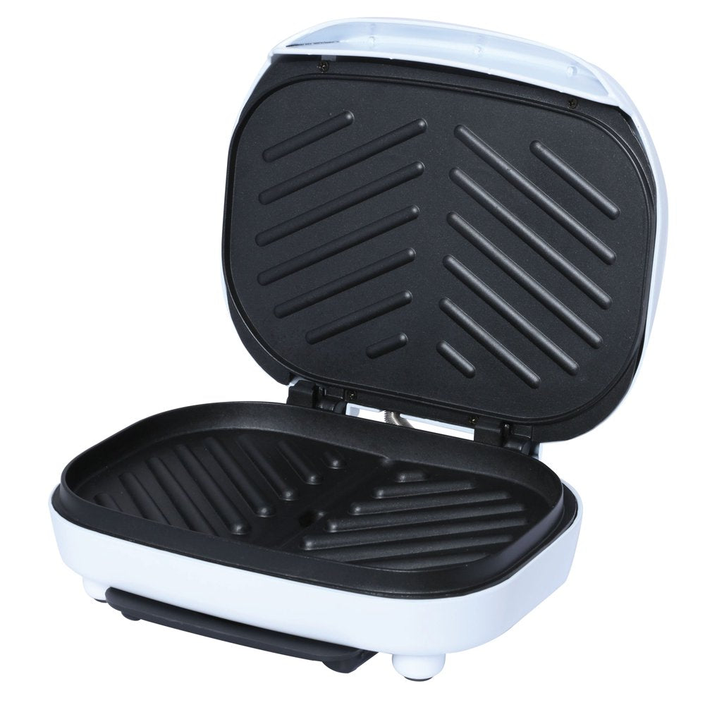 Brentwood TS-605 Non-Stick 750W Indoor Electric Contact Grill, White