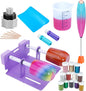 Double 2X Cup Turner for Crafts Tumblers,Electric Epoxy Resin Mixer,Cup Spinner Machine Kit Glitter Powder,Cup Drying Rack for Crafts Epoxy Resin Glitter Tumbler(Double-Purple)