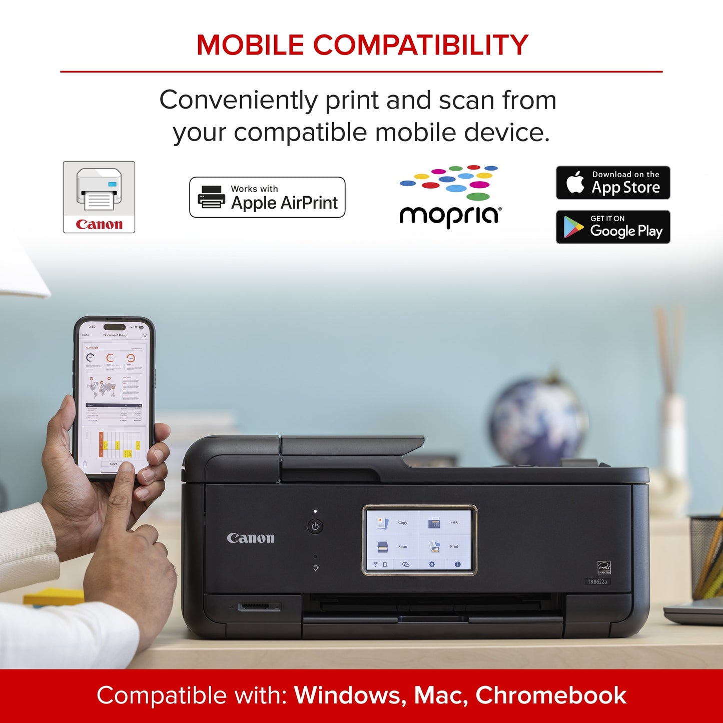 PIXMA Tr8622A All-In-One, Wireless Color Inkjet Printer for Home Office Use
