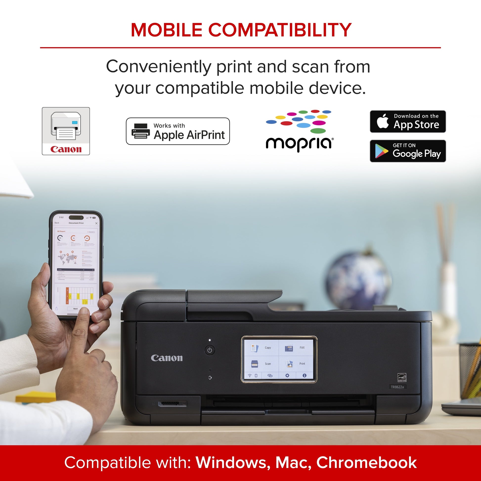 PIXMA Tr8622A All-In-One, Wireless Color Inkjet Printer for Home Office Use