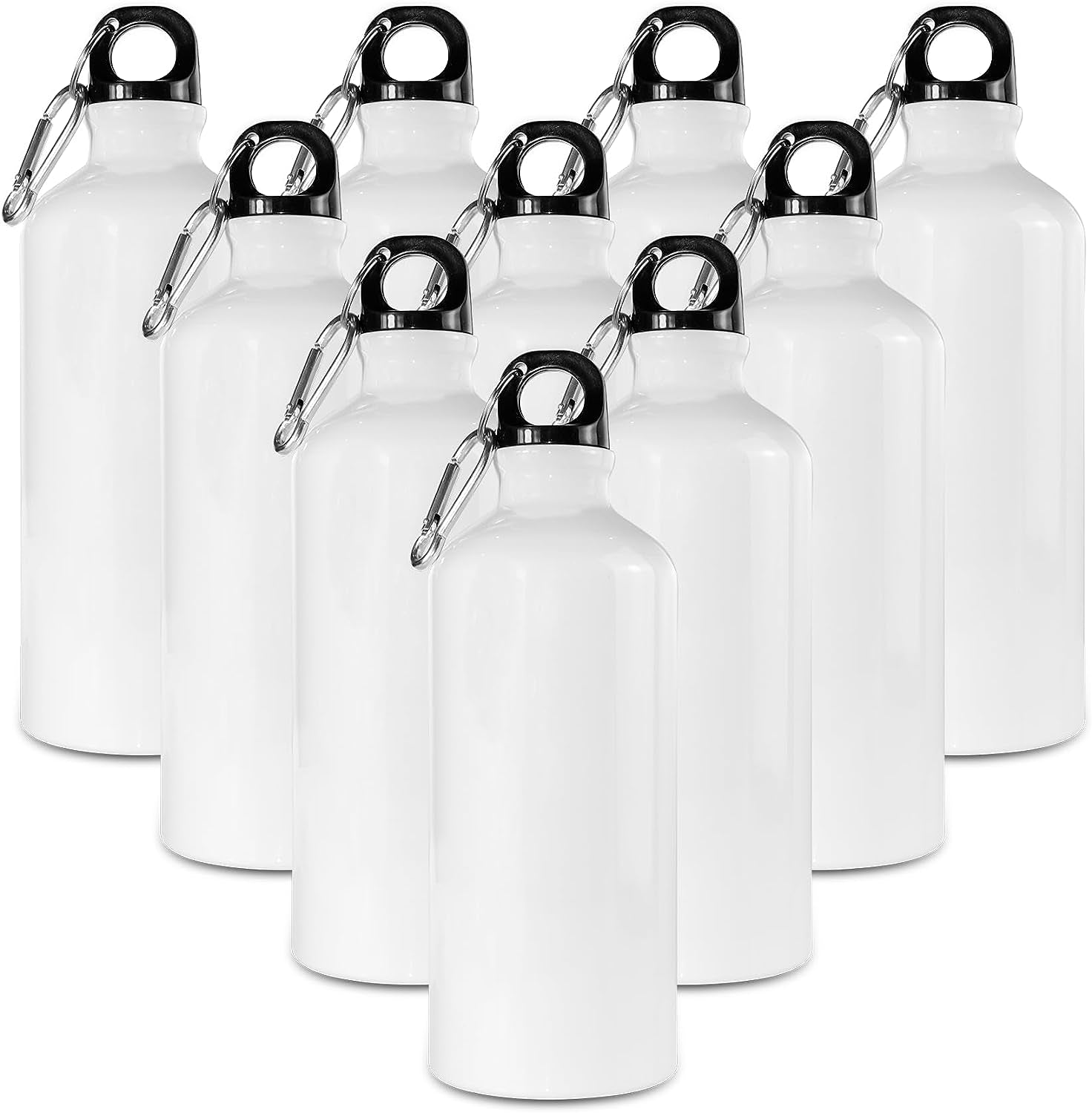 10PCS 20Oz 600Ml Sublimation White Blank Aluminum Sports Water Bottle Mugs for Sublimation Heat Transfer Printing