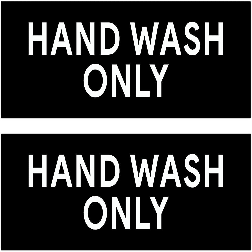 Hand Wash Only Sticker Signs | Workplace Hygiene Reminder for Restaurants, Commercial Kitchens, Hospitals, Clinics, and Medical Facilities (Pack of 2)