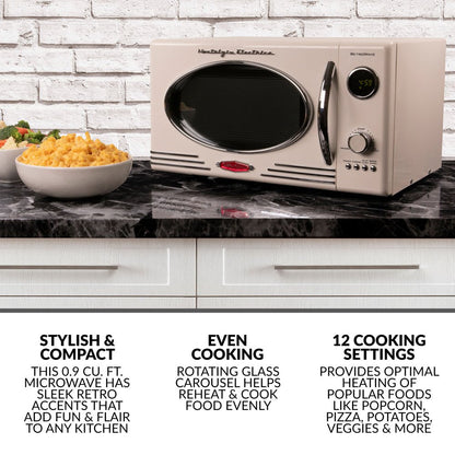 0.9 Cu. Ft. 800-Watt Countertop Microwave Oven, Ivory