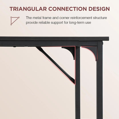 39 Inch Computer Desk Modern Writing Desk, Simple Study Table, Industrial Office Desk, Sturdy Laptop Table for Home Office, Black