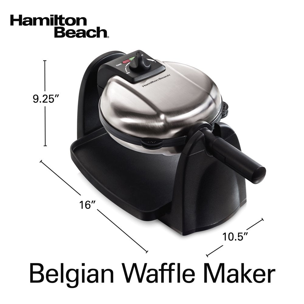 Flip Belgian Waffle Maker with Removable Non-Stick Plates, Stainless Steel, 26030