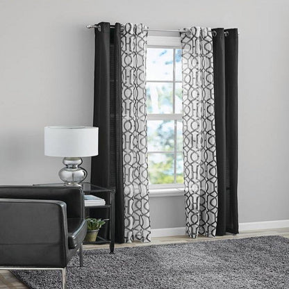 Kingwood 4 Piece Curtain Set, 27.5X84, Black