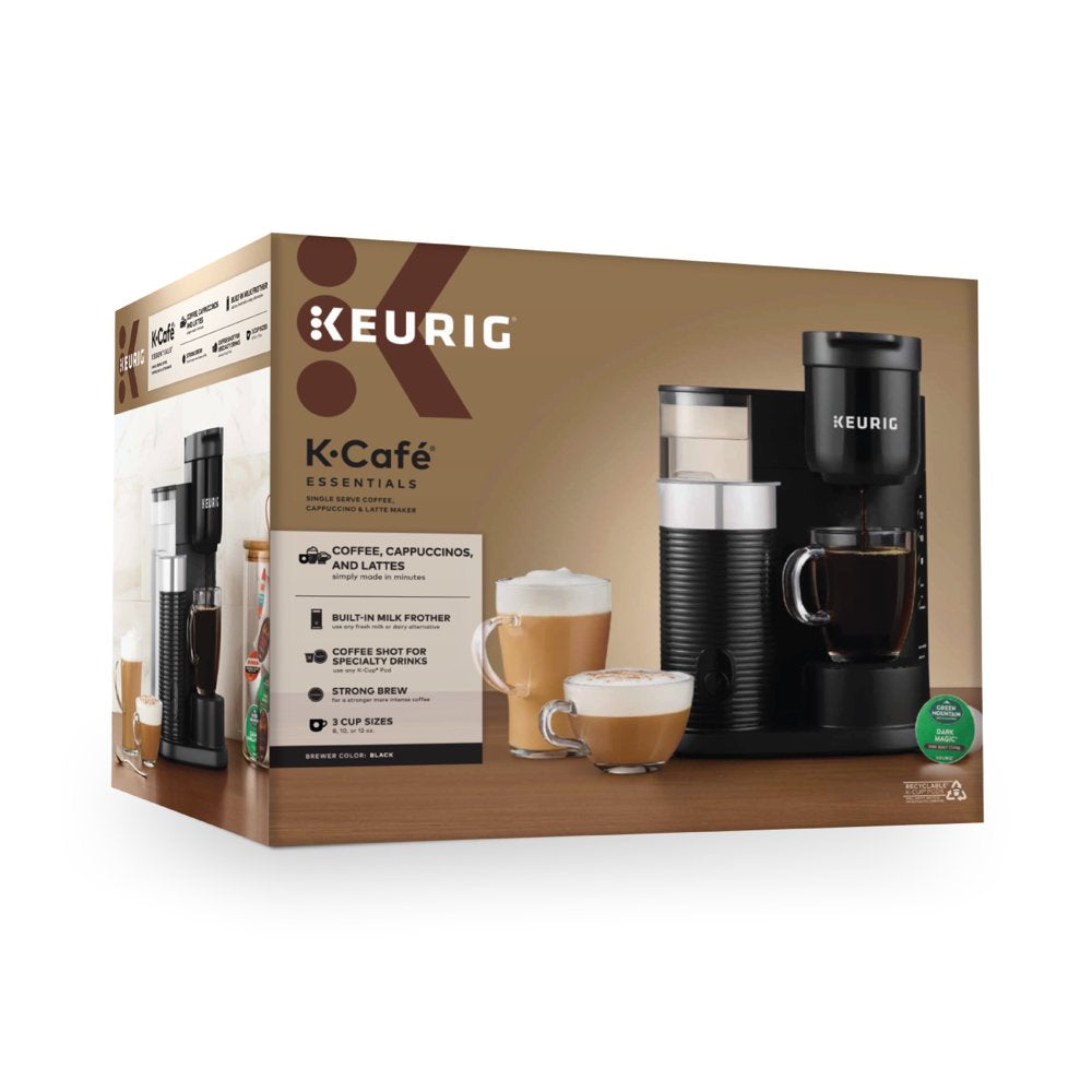 K-Café Essentials Single Serve K-Cup Pod Coffee Maker, Black