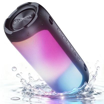 Portable Bluetooth Speaker,Floating Dustproof Speaker,25W Stereo Sound Wireless Speaker with Cool Dynamic LED Lights, IPX6 Waterproof Bluetooth Speakers, BT5.3, TWS Surround Pairing