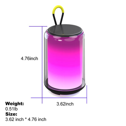 Portable Bluetooth Speaker with RGB Lights, 15H Playtime, IPX5 Waterproof, HD Stereo Sound, Bluetooth 5.3 Wireless Speaker for Party & Outdoor Use