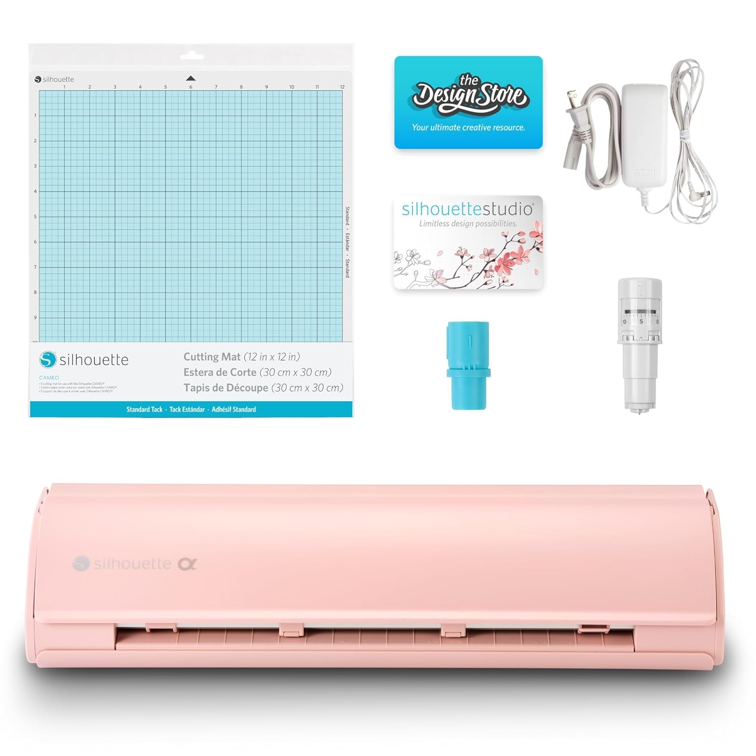 Silhouette America Cameo 5 Alpha (Α) - Smart Cutting Machine for Print & Cut - Quiet Operation with Autoblade, Studio Software, Cutting Mat- Vinyl, Paper & Fabric Compatible - Matte Pink