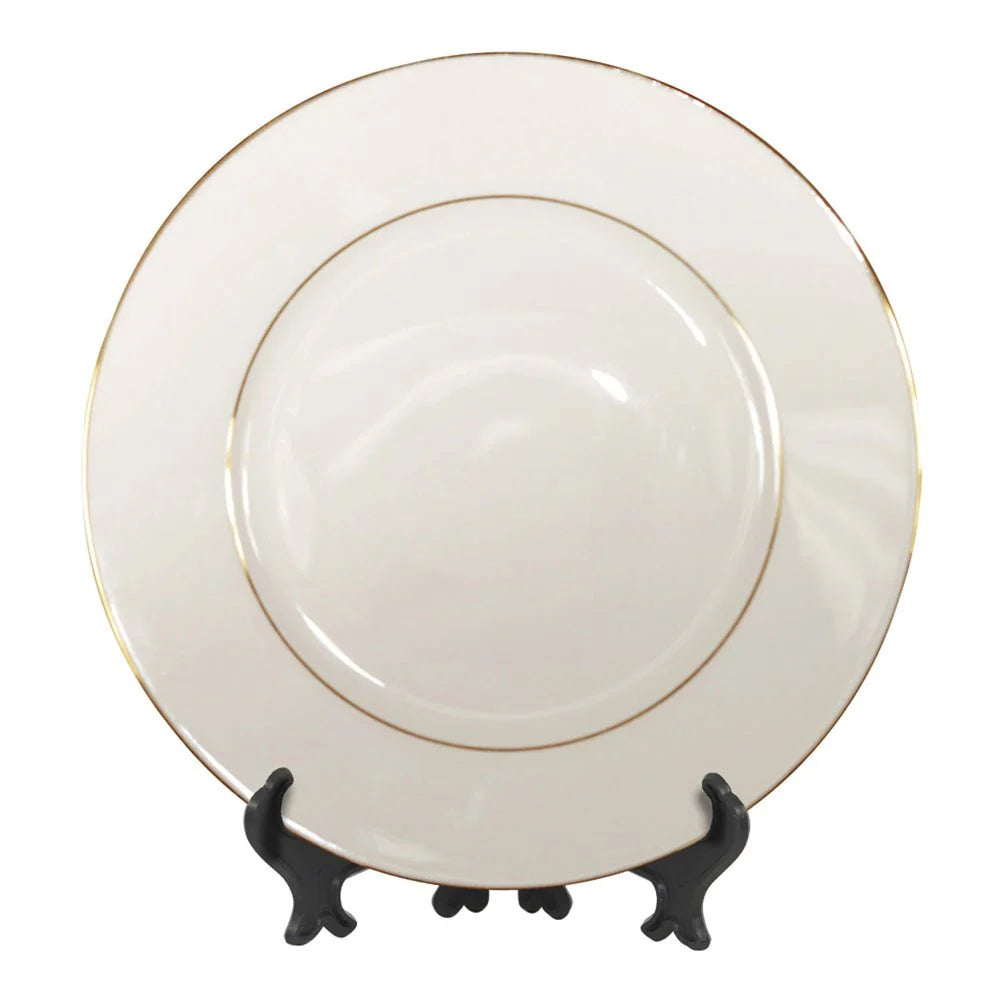 HPN Sublicraft 10" Sublimation Ceramic Plate with Gold Trim - 24 per Case