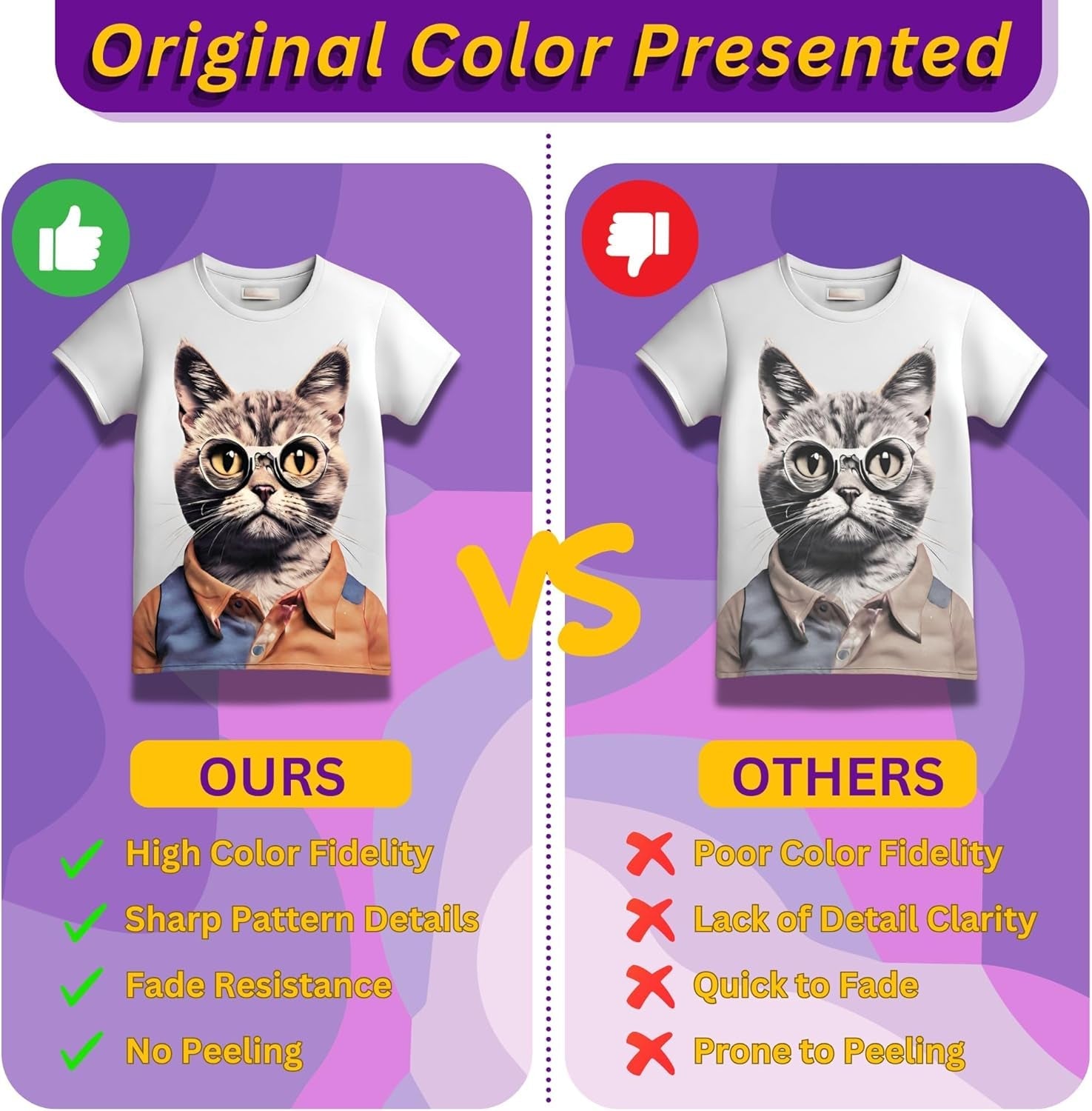 Colorfairy DTF Transfer Film Roll 13" X 328', A3+ Double-Sided Matte PET Heat Transfer Paper, Universal for All T-Shirts & Dark Fabrics, Vibrant Colors, Easy Peel Hot/Cold