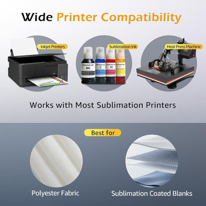 Colemoly Sublimation Paper 8.5X11, 300 Sheets | Heat Transfer Paper for Inkjet Printer 125G with Thermal Sublimation Ink on Coated, Phone Cases, Light Fabrics, DIY Projects