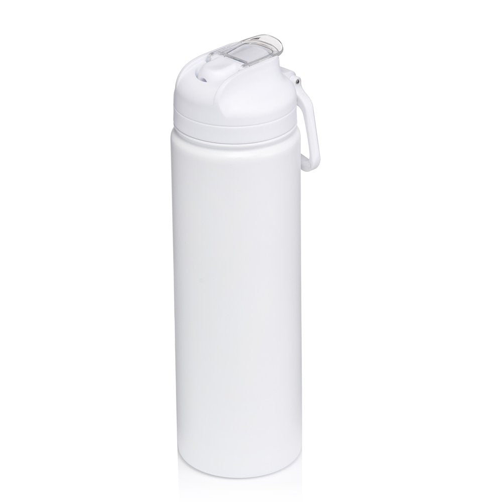 24 FL Oz Arctic White Solid Print Insulated Stainless Steel Water Bottle with Flip-Top Lid