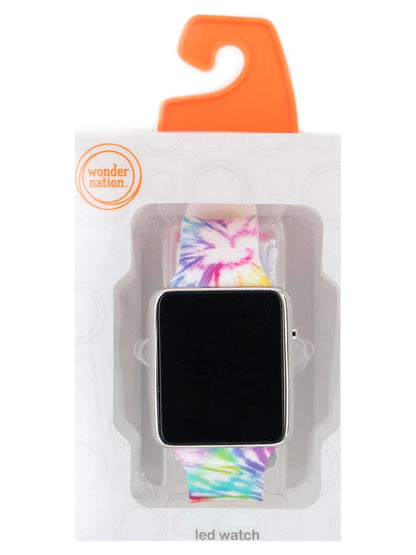 Childrens & Adult LED Watch with Pink Tie Dye Strap (WN4265WM)