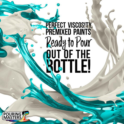 Pouring Masters 36-Color Ready to Pour Acrylic Pouring Paint Set with Silicone Oil & Gloss Medium - Premium Pre-Mixed High Flow 2-Ounce & 8-Ounce Bottles - for Canvas, Wood, Paper, Crafts, Tile