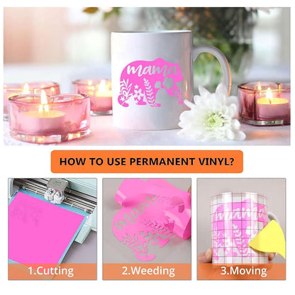 Loklik Cutting Machine & Matte Permanent Vinyl - 14 Pack 12" X 12" Bundle