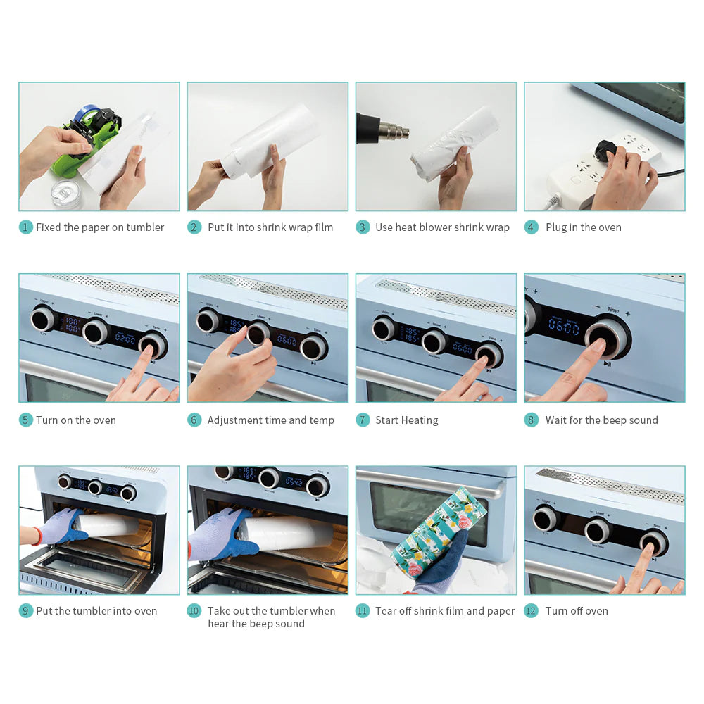 25 L Sublimation Oven Sublimation Starter Benginers Kit Bundle with 3D Vacuum Sublimation Tray and Pump Set 80 W 110 V for Sublimation Blanks