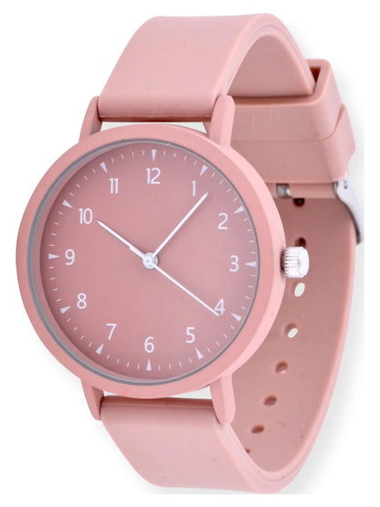 Adult Unisex Analog Watch in Pink and Silicone Band (42000WML)
