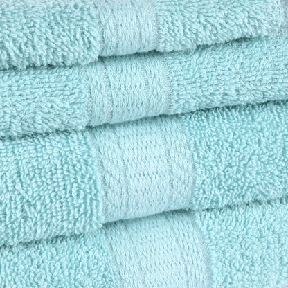 Basic Solid 18-Piece Bath Towel Set Collection, Aqua