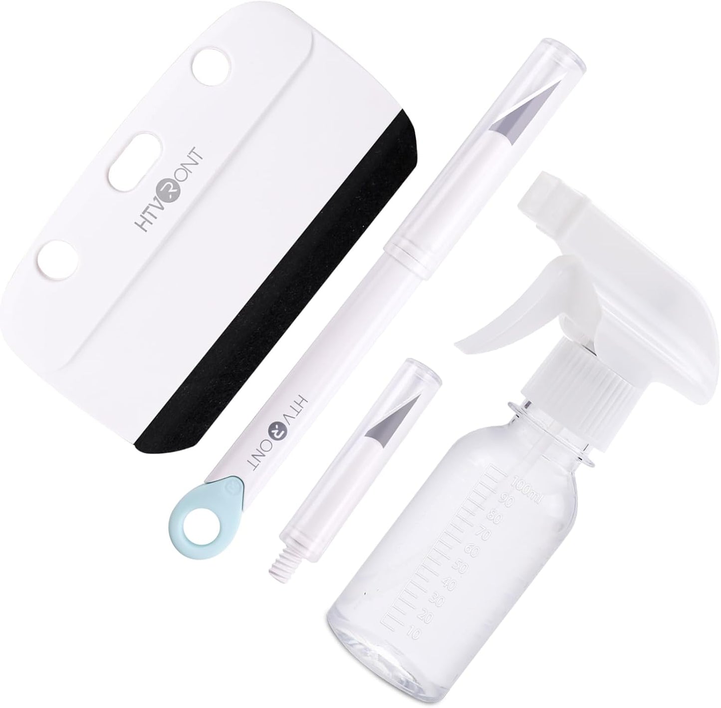 Window Film Kit - 4 Pcs Window Privacy Film Installation Tools, Easy to Apply Glass & Car Windows Tint Kit, Includes Felt Squeegee, Detachable Knife & 1 Extra Blade, 100ML Spray Bottle