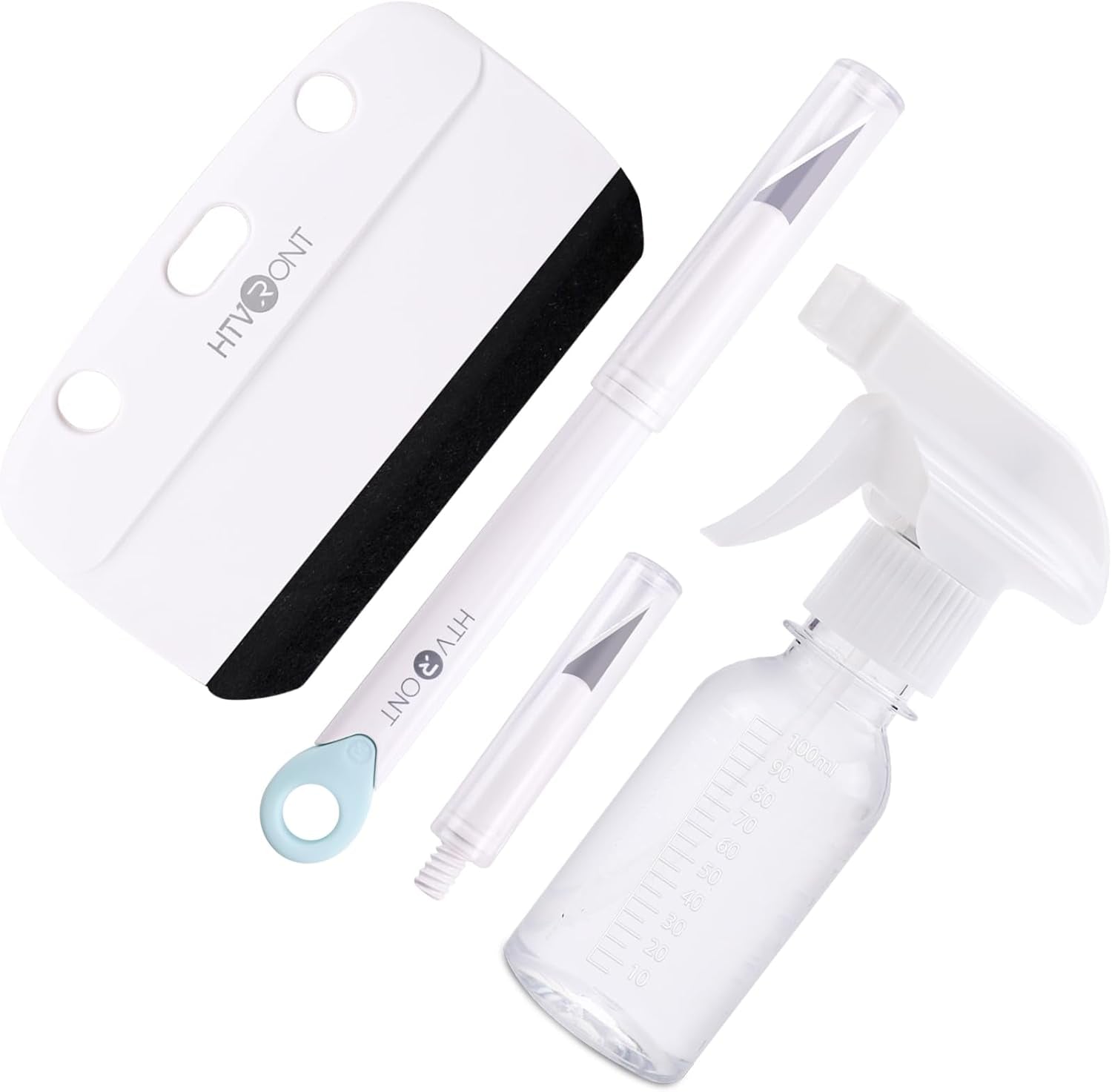 Window Film Kit - 4 Pcs Window Privacy Film Installation Tools, Easy to Apply Glass & Car Windows Tint Kit, Includes Felt Squeegee, Detachable Knife & 1 Extra Blade, 100ML Spray Bottle