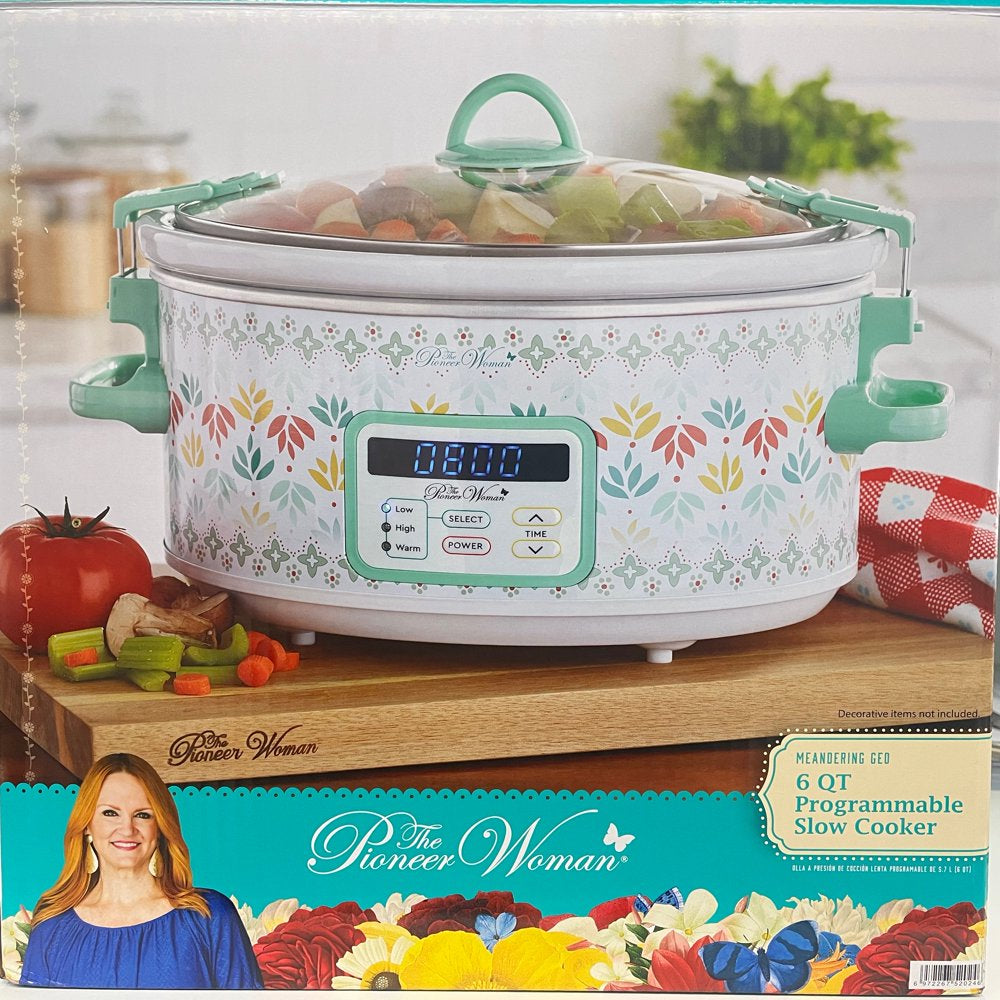 Meandering Geo 6-Quart Digital Slow Cooker