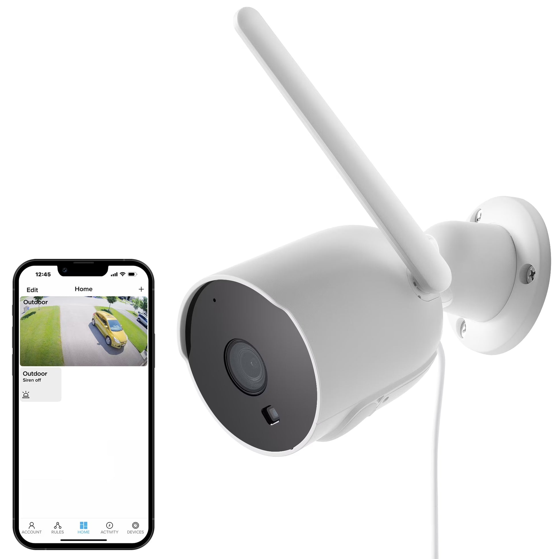 Outdoor Camera 1080P – Weatherproof Security Camera with Night Vision, White (1-Pack)