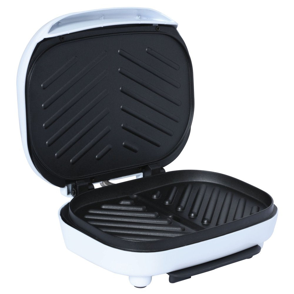 Brentwood TS-605 Non-Stick 750W Indoor Electric Contact Grill, White