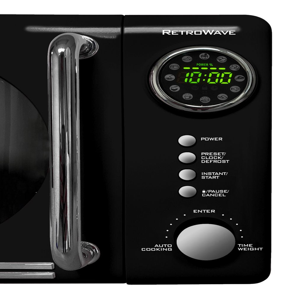 Retro 0.7 Cubic Foot 700-Watt Countertop Microwave Oven - Black, NRMO7BK6A