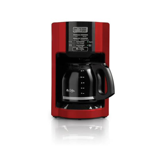 12-Cup Programmable Coffeemaker, Rapid Brew, Red