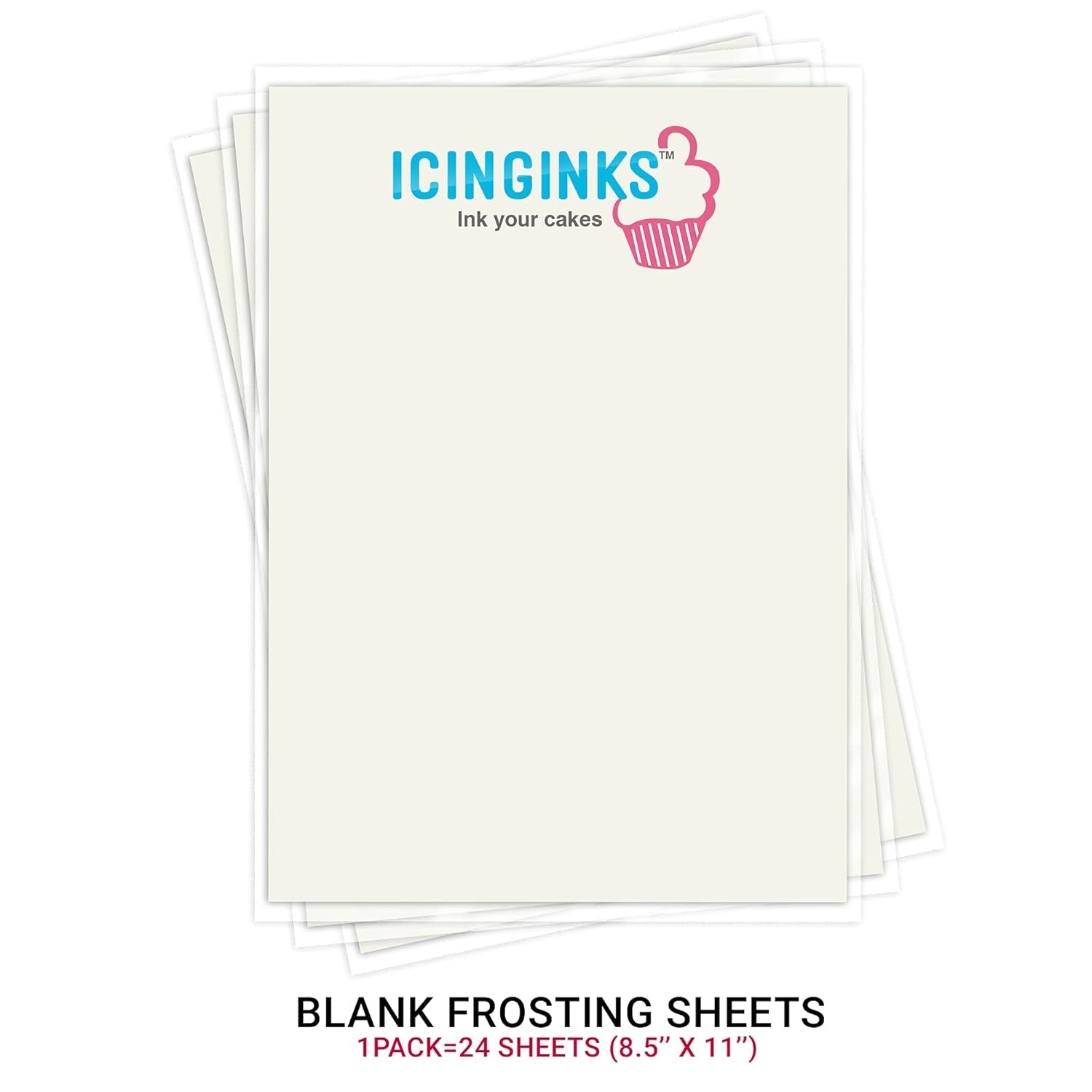 Frosting Sheets 8.5” X 11” A4 Size, Very White Edible Paper, Icing Sheets for Cake Toppers, Cookies & Decor, Cake Edible Paper, Edible Sugar Sheets for Printers (24 Count (Pack of 1))