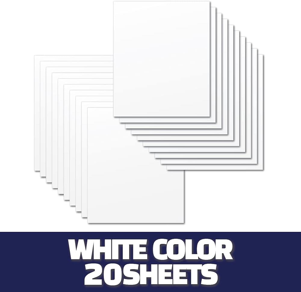 GIO-FLEX 3D Puffed-Up Heat Transfer Vinyl 10"X12"-20 Sheets White Color HTV Adhesive Iron-On Transfer DIY Design T-Shirt Compatible with Cricut and Silhouette Cameo Heat Press Machine Easy to Weed Cut