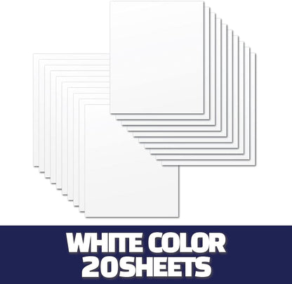 GIO-FLEX 3D Puffed-Up Heat Transfer Vinyl 10"X12"-20 Sheets White Color HTV Adhesive Iron-On Transfer DIY Design T-Shirt Compatible with Cricut and Silhouette Cameo Heat Press Machine Easy to Weed Cut