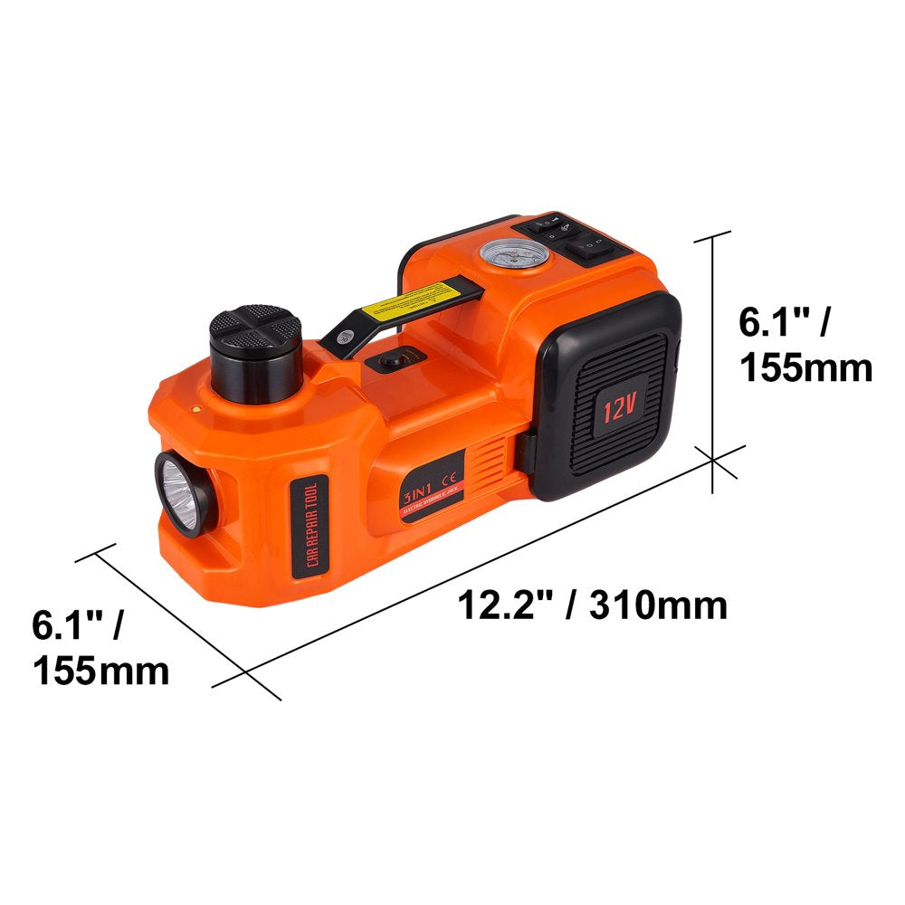 Electric Car Jack, 5 Ton 12V Electric Hydraulic Car Jack with Impact Wrench Inflator Pump for SUV Sedans