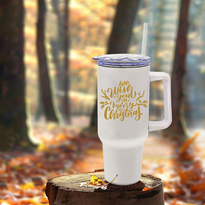 8 Pack Sublimation Tumblers 40Oz with Handle Blanks Stainless Steel Insulated Large Tumbler Bulk Coffee Travel Cups for Tumbler Heat Press Sublimation Oven Printing, White