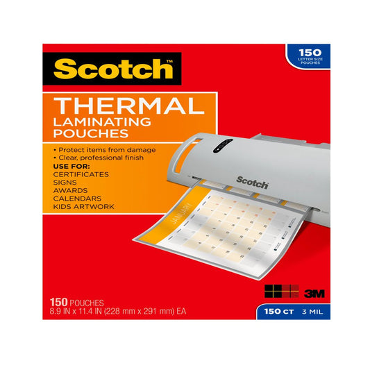 Thermal Laminating Pouches, 8.5"X 11", Letter Size, 3 Mil Thick, 150 Count