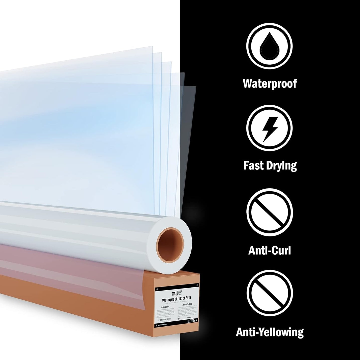 ® Waterproof Inkjet Film Sheets(11" X 17" - 25 Sheets) - Transparency Film for Silk Screen Printing, Inkjet Film Sheets for Screen Printers - Screen Printing Supplies