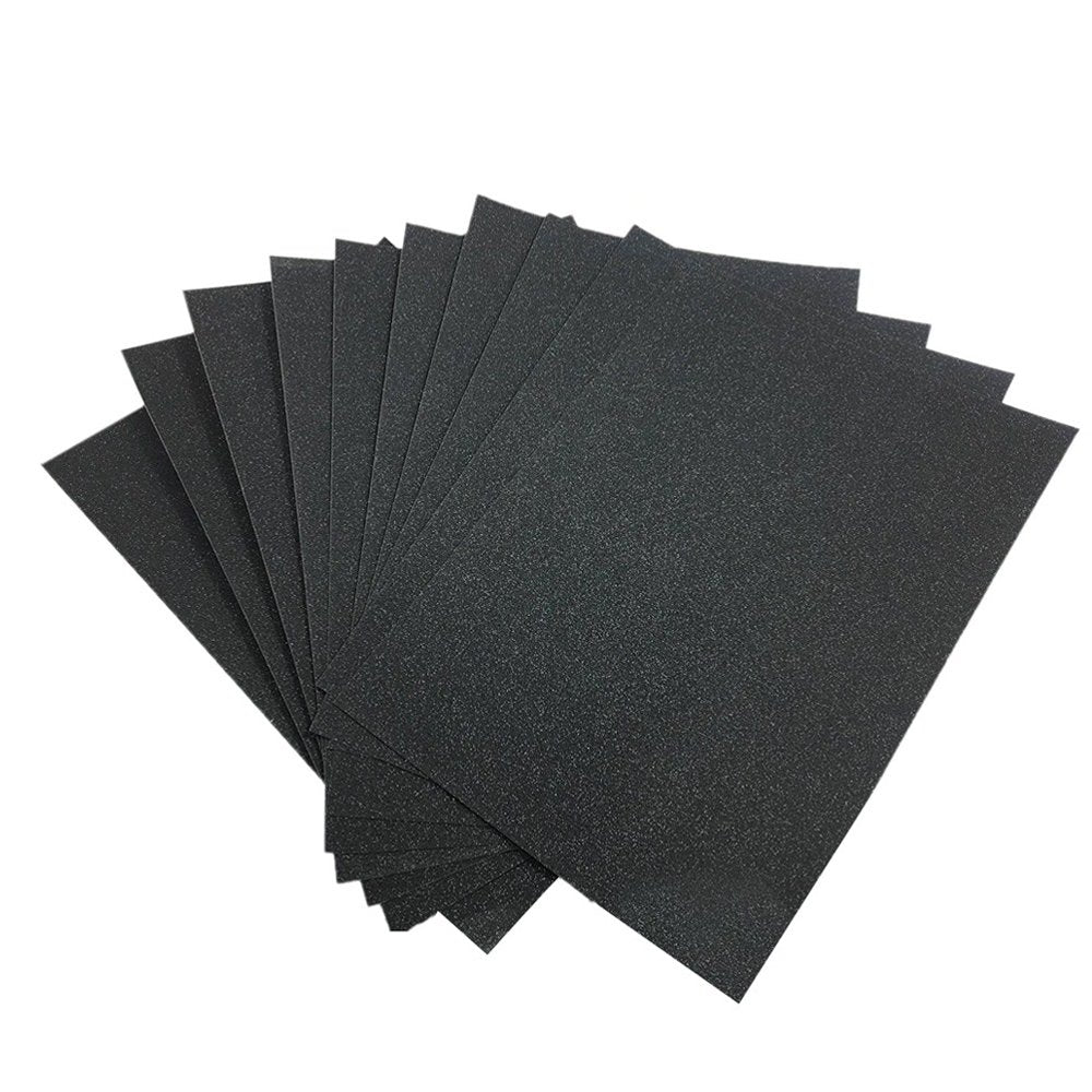 10Pcs A4 Sheets Glitter Cardstock Making Diy Material Sparkling Craftwork Scrapbooking (Black)