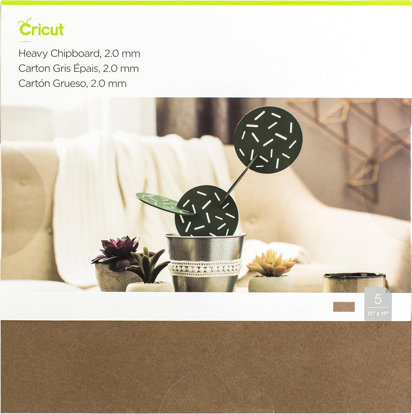 Cricut Heavy Chipboard - 11”X11” - 5 Sheets - Brown
