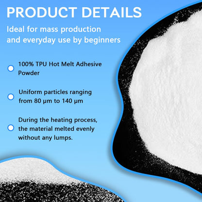 DTF Powder White - 500G/17.6 Oz Digital Transfer Hot Melt Adhesive,Pre-Treated Transfer Powder for All Fabrics, DTF Printing Material,Compatible with All DTF and DTG Printers.