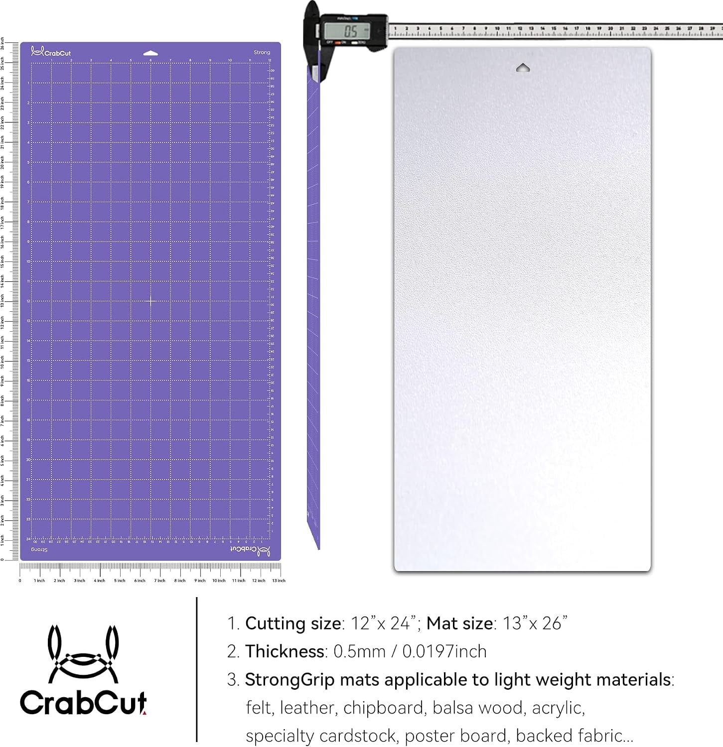 Cutting Mats for Cricut Maker 4/Explore 4/Maker 3/Explore 3/Explore Air 2 12X24 Inch 3Pack Variety Durable Long Lasting Standard Stickness Replacement Cut Mat for Cricut/Siser Juliet Romeo
