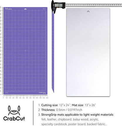 Cutting Mats for Cricut Maker 4/Explore 4/Maker 3/Explore 3/Explore Air 2 12X24 Inch 3Pack Variety Durable Long Lasting Standard Stickness Replacement Cut Mat for Cricut/Siser Juliet Romeo